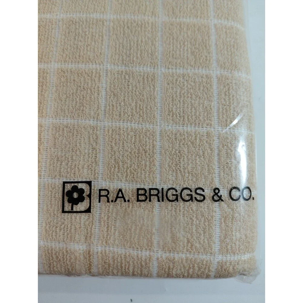 R.A. Briggs & Co. Classic Terry Tablecloth 54x70 Oblong Camel Check Cotton Blend